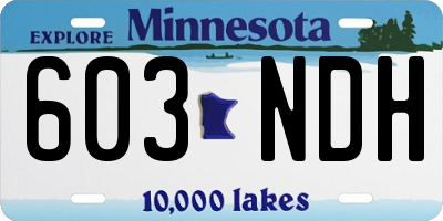 MN license plate 603NDH