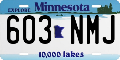 MN license plate 603NMJ