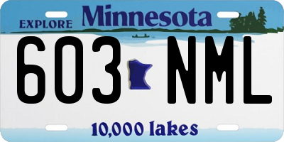 MN license plate 603NML
