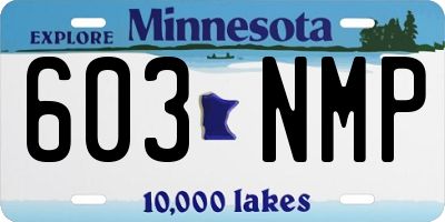 MN license plate 603NMP