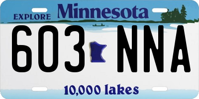 MN license plate 603NNA