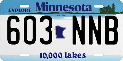 MN license plate 603NNB
