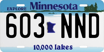 MN license plate 603NND
