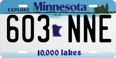 MN license plate 603NNE