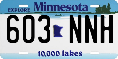 MN license plate 603NNH