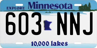 MN license plate 603NNJ