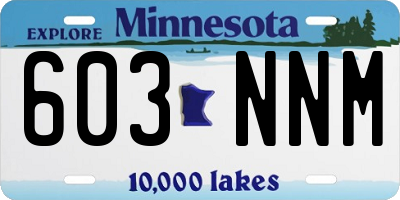 MN license plate 603NNM