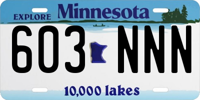MN license plate 603NNN