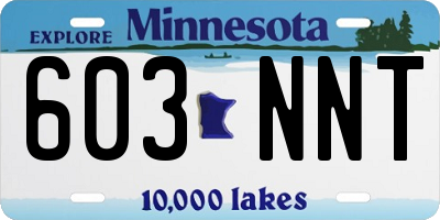 MN license plate 603NNT