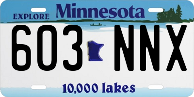 MN license plate 603NNX