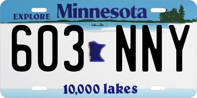 MN license plate 603NNY