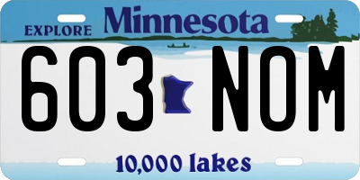 MN license plate 603NOM