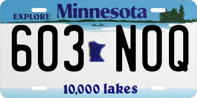 MN license plate 603NOQ