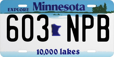 MN license plate 603NPB