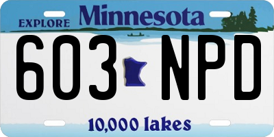 MN license plate 603NPD