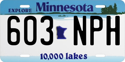 MN license plate 603NPH