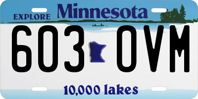 MN license plate 603OVM