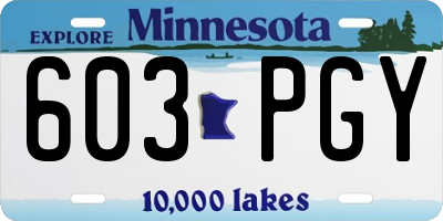 MN license plate 603PGY