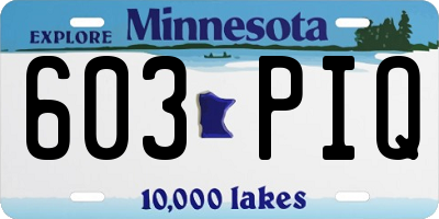 MN license plate 603PIQ