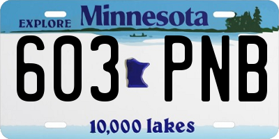 MN license plate 603PNB