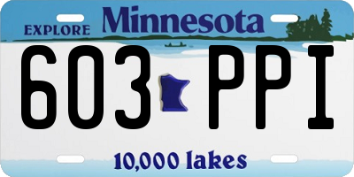 MN license plate 603PPI