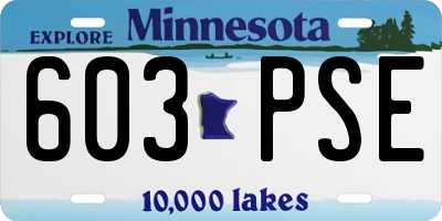 MN license plate 603PSE