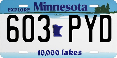MN license plate 603PYD