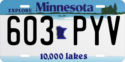 MN license plate 603PYV