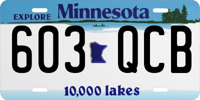 MN license plate 603QCB