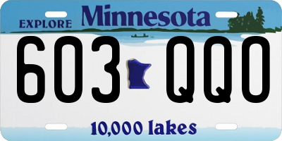 MN license plate 603QQO