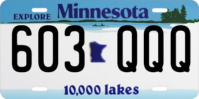 MN license plate 603QQQ