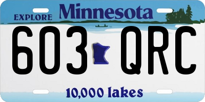 MN license plate 603QRC