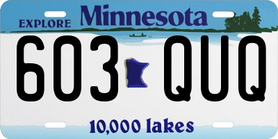 MN license plate 603QUQ