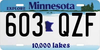 MN license plate 603QZF