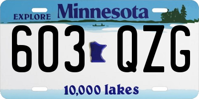 MN license plate 603QZG