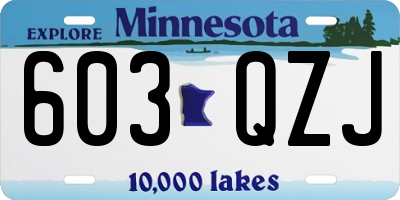MN license plate 603QZJ