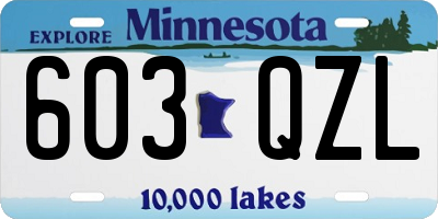MN license plate 603QZL