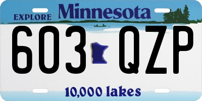 MN license plate 603QZP