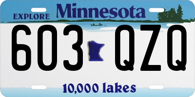 MN license plate 603QZQ