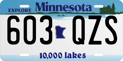 MN license plate 603QZS