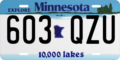 MN license plate 603QZU