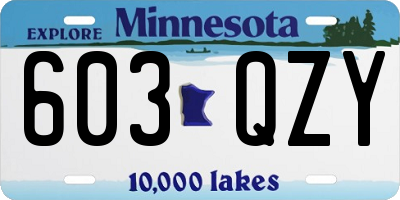 MN license plate 603QZY