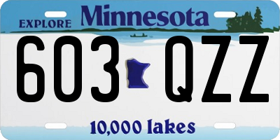 MN license plate 603QZZ