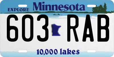 MN license plate 603RAB