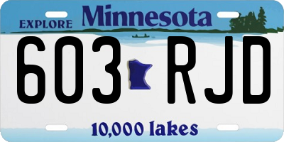 MN license plate 603RJD