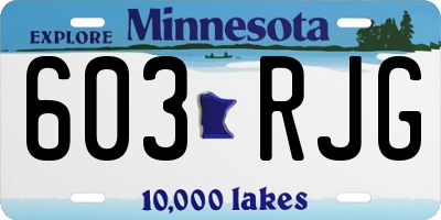 MN license plate 603RJG