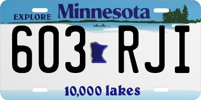 MN license plate 603RJI
