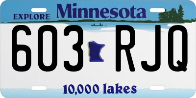 MN license plate 603RJQ