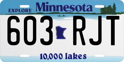 MN license plate 603RJT