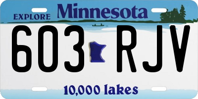 MN license plate 603RJV